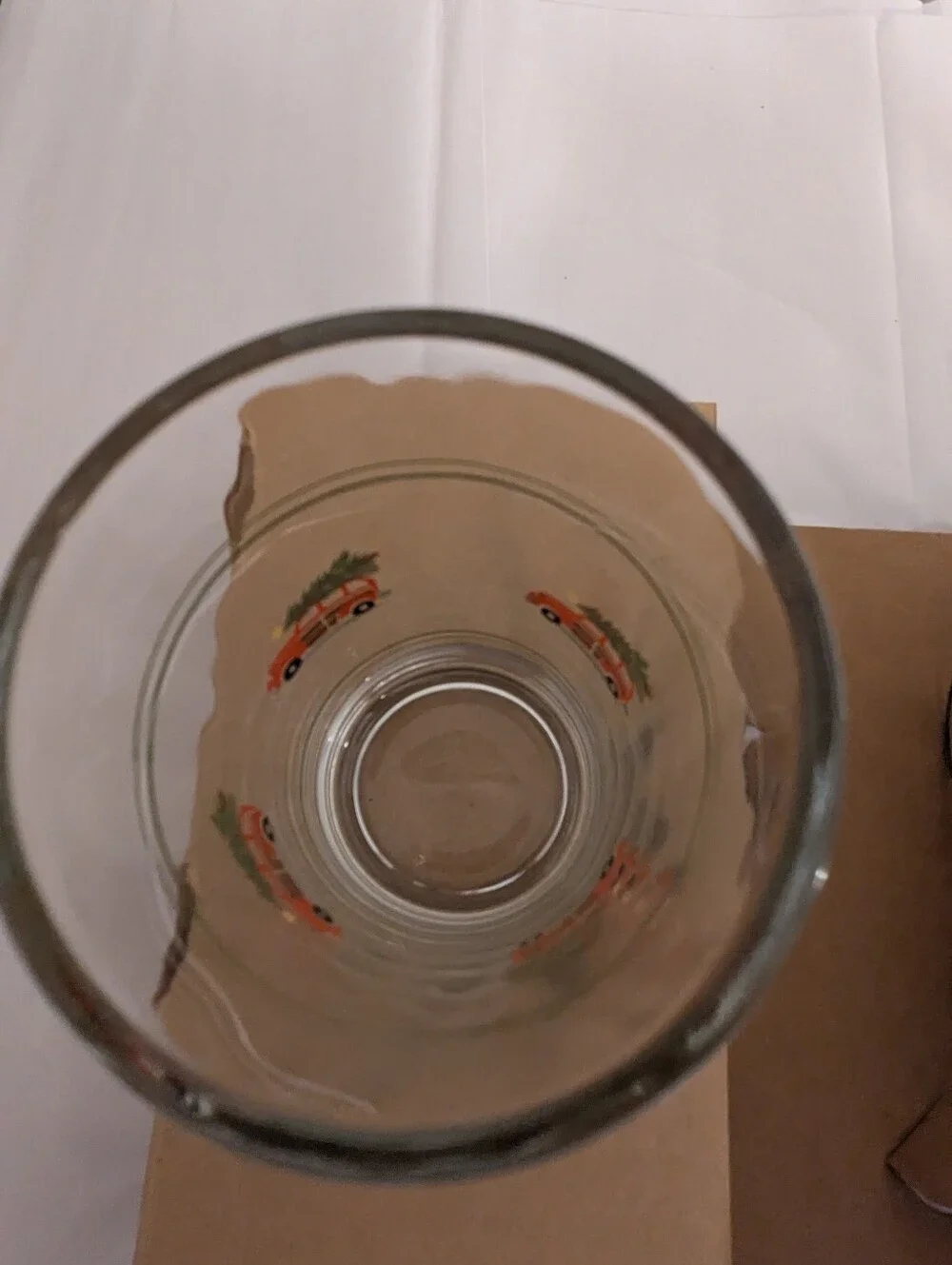 Pottery Barn juice glasses Set of 8 Christmas Car woody Crisa signed NIB